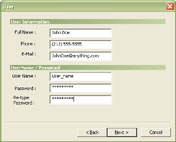 Add User Wizard User Inforamtion page